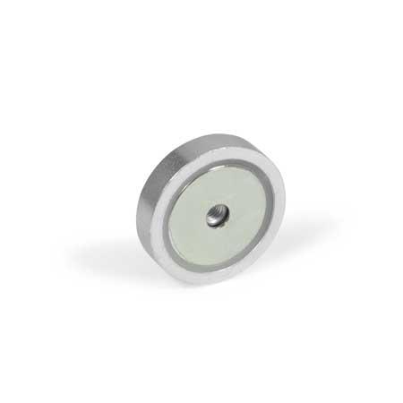 Otto Ganter Retaining Magnet Disc Shaped with Female Thread, GN 50.5